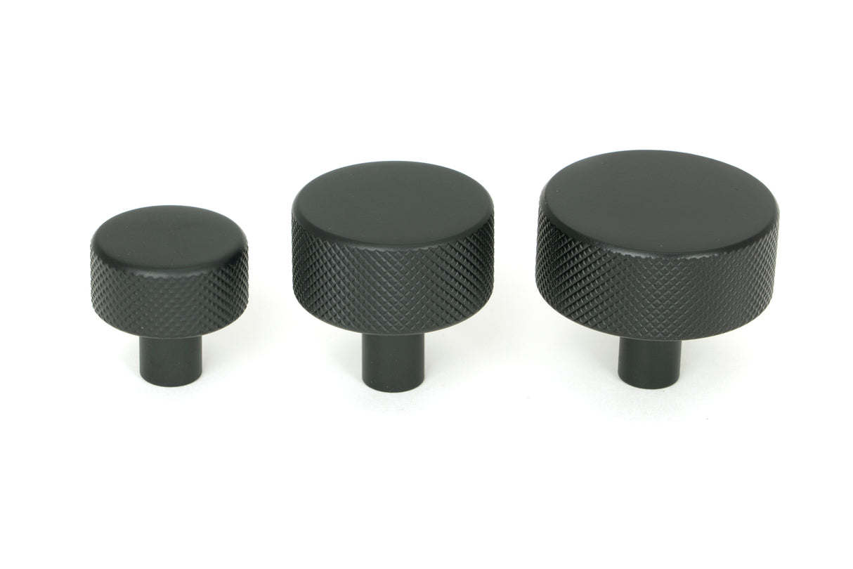 From The Anvil - Matt Black Brompton Cabinet Knob - 32mm (No rose) | Sku. 46879 | Trade Door Handles.