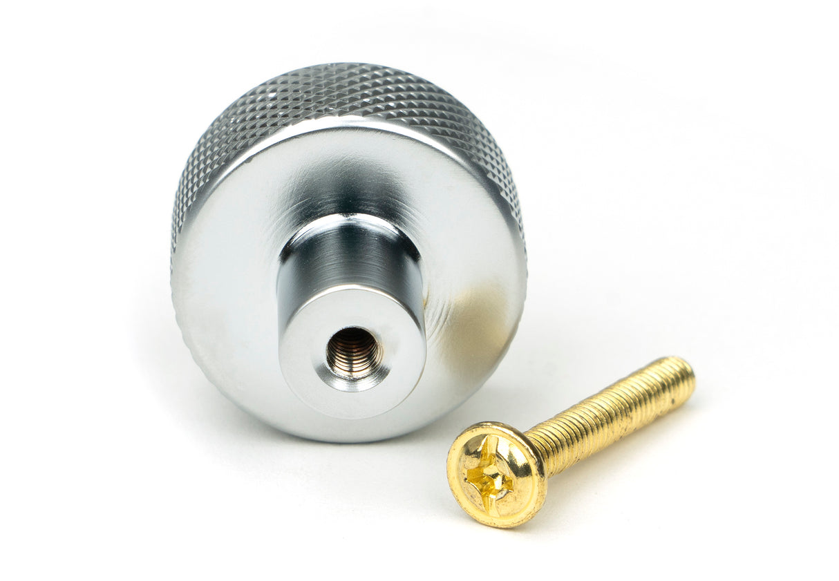From The Anvil - Satin Chrome Brompton Cabinet Knob - 25mm (No rose) | Sku. 46880 | Trade Door Handles.