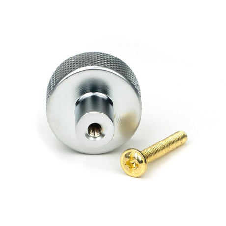 From The Anvil - Satin Chrome Brompton Cabinet Knob - 25mm (No rose) | Sku. 46880 | Trade Door Handles.