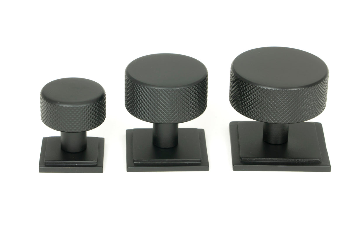 From The Anvil - Matt Black Brompton Cabinet Knob - 32mm (Square) | Sku. 46881 | Trade Door Handles.