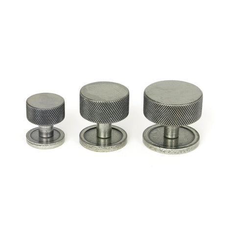 From The Anvil - Pewter Brompton Cabinet Knob - 32mm (Plain) | Sku. 46882 | Trade Door Handles.