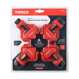 This is an image of Timco - Quick Corner Clamp Set 4pcs (4 Pieces Blister Pack) 468846