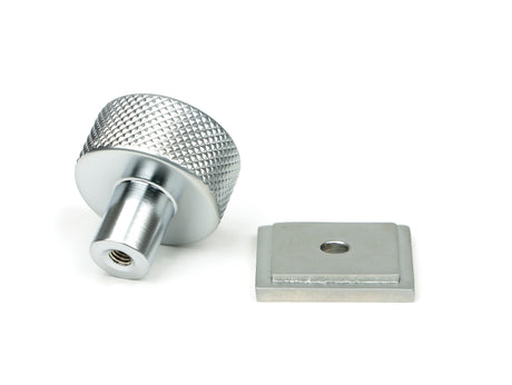 From The Anvil - Satin Chrome Brompton Cabinet Knob - 25mm (Square) | Sku. 46884 | Trade Door Handles.