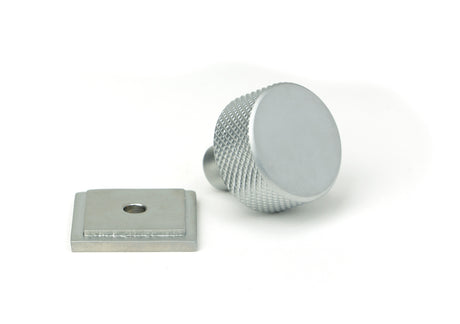 From The Anvil - Satin Chrome Brompton Cabinet Knob - 25mm (Square) | Sku. 46884 | Trade Door Handles.