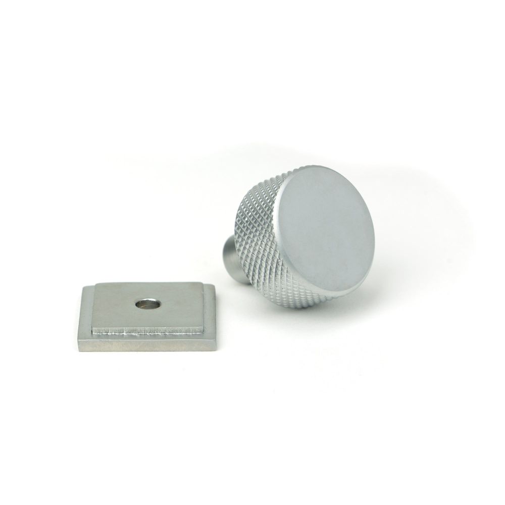 From The Anvil - Satin Chrome Brompton Cabinet Knob - 25mm (Square) | Sku. 46884 | Trade Door Handles.