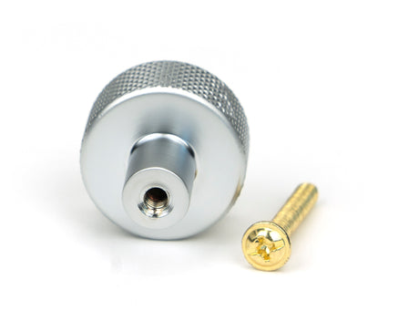 From The Anvil - Satin Chrome Brompton Cabinet Knob - 25mm (Square) | Sku. 46884 | Trade Door Handles.