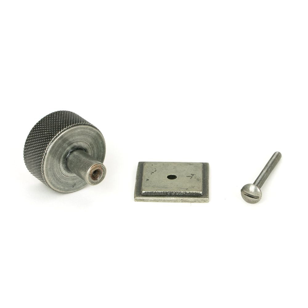 From The Anvil - Pewter Brompton Cabinet Knob - 32mm (Square) | Sku. 46885 | Trade Door Handles.