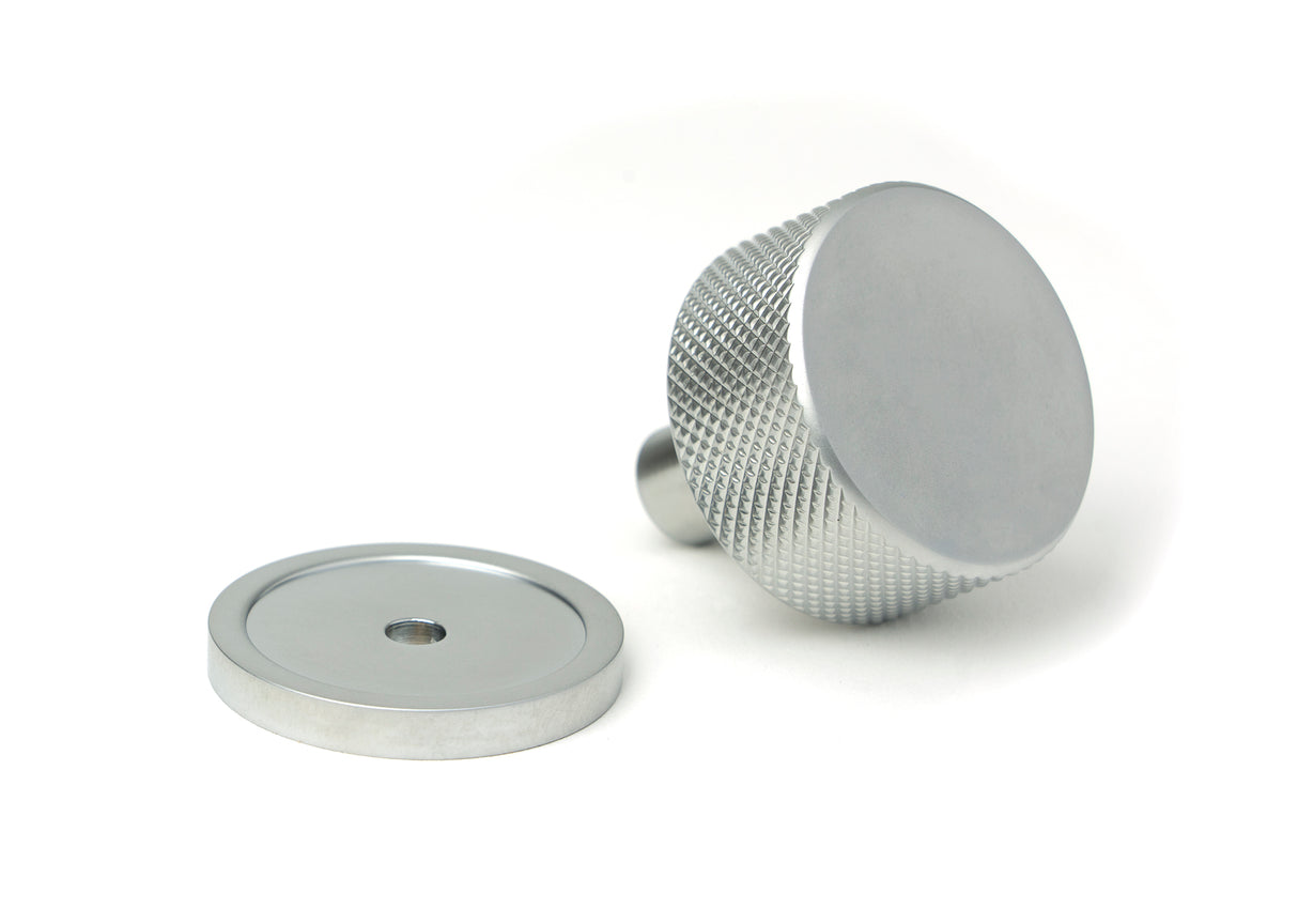 From The Anvil - Satin Chrome Brompton Cabinet Knob - 32mm (Plain) | Sku. 46888 | Trade Door Handles.