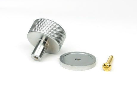 From The Anvil - Satin Chrome Brompton Cabinet Knob - 32mm (Plain) | Sku. 46888 | Trade Door Handles.