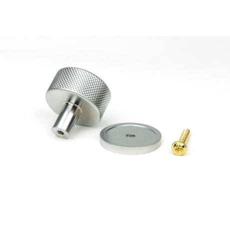 From The Anvil - Satin Chrome Brompton Cabinet Knob - 32mm (Plain) | Sku. 46888 | Trade Door Handles.
