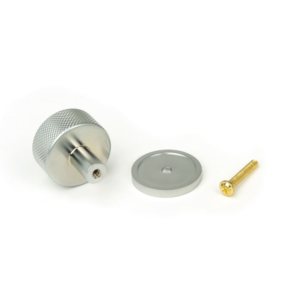 From The Anvil - Satin Chrome Brompton Cabinet Knob - 32mm (Plain) | Sku. 46888 | Trade Door Handles.