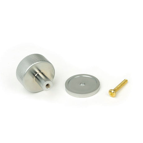 From The Anvil - Satin Chrome Brompton Cabinet Knob - 32mm (Plain) | Sku. 46888 | Trade Door Handles.