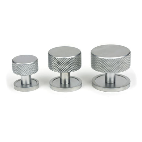 From The Anvil - Satin Chrome Brompton Cabinet Knob - 32mm (Plain) | Sku. 46888 | Trade Door Handles.