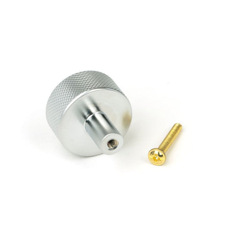 From The Anvil - Satin Chrome Brompton Cabinet Knob - 32mm (No rose) | Sku. 46892 | Trade Door Handles.