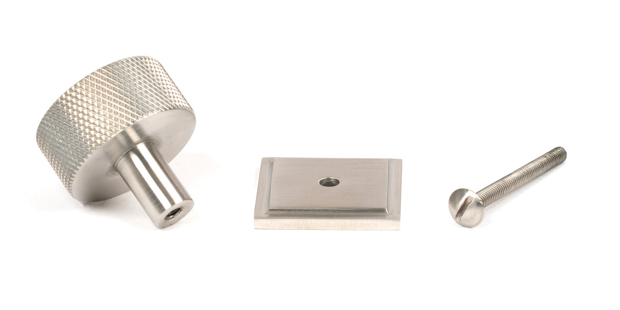 From The Anvil - Satin SS (304) Brompton Cabinet Knob - 32mm (Square) | Sku. 46893 | Trade Door Handles.