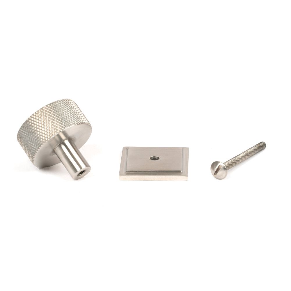 From The Anvil - Satin SS (304) Brompton Cabinet Knob - 32mm (Square) | Sku. 46893 | Trade Door Handles.