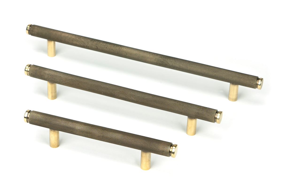 From The Anvil - Aged Brass Full Brompton Pull Handle - Small | Sku. 46894 | Trade Door Handles.