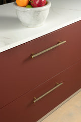 From The Anvil - Aged Brass Full Brompton Pull Handle - Large | Sku. 46896 | Trade Door Handles.