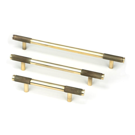 From The Anvil - Aged Brass Half Brompton Pull Handle - Medium | Sku. 46925 | Trade Door Handles.