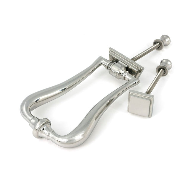 From The Anvil - Polished Marine SS (316) Slimline Art Deco Door Knocker | Sku. 46939 | Trade Door Handles.
