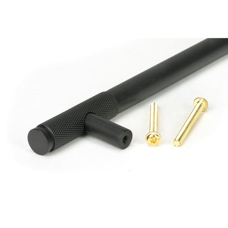From The Anvil - Matt Black Half Brompton Pull Handle - Medium | Sku. 46943 | Trade Door Handles.