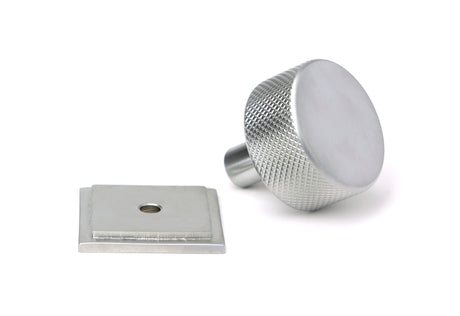 From The Anvil - Satin Chrome Brompton Cabinet Knob - 32mm (Square) | Sku. 47082 | Trade Door Handles.