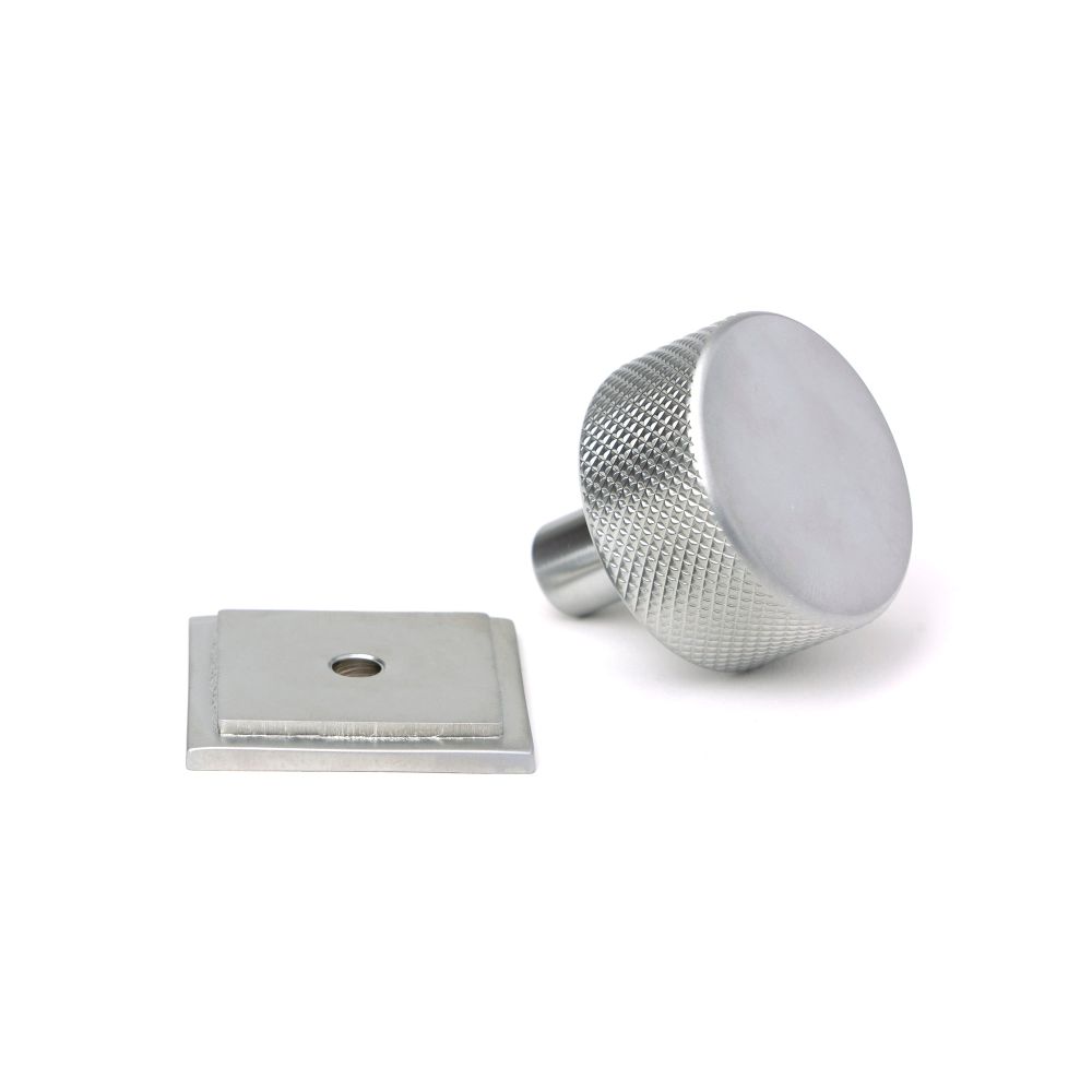 From The Anvil - Satin Chrome Brompton Cabinet Knob - 32mm (Square) | Sku. 47082 | Trade Door Handles.