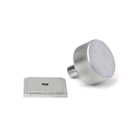From The Anvil - Satin Chrome Brompton Cabinet Knob - 32mm (Square) | Sku. 47082 | Trade Door Handles.
