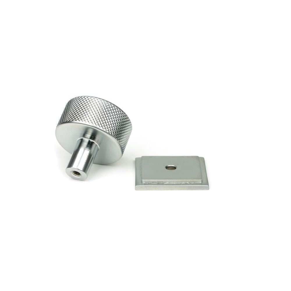 From The Anvil - Satin Chrome Brompton Cabinet Knob - 32mm (Square) | Sku. 47082 | Trade Door Handles.