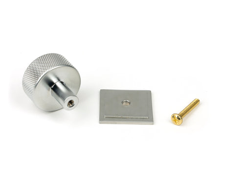 From The Anvil - Satin Chrome Brompton Cabinet Knob - 32mm (Square) | Sku. 47082 | Trade Door Handles.