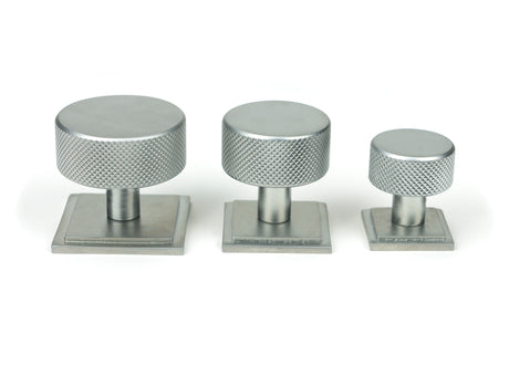 From The Anvil - Satin Chrome Brompton Cabinet Knob - 32mm (Square) | Sku. 47082 | Trade Door Handles.