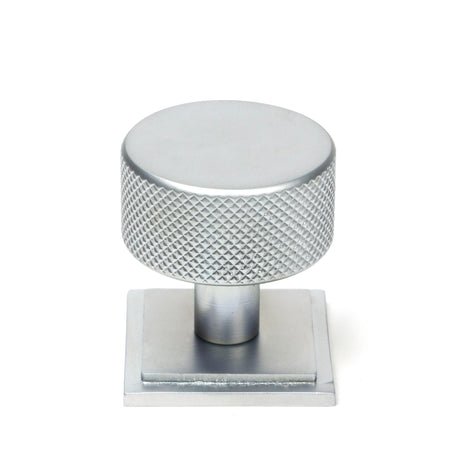 From The Anvil - Satin Chrome Brompton Cabinet Knob - 32mm (Square) | Sku. 47082 | Trade Door Handles.