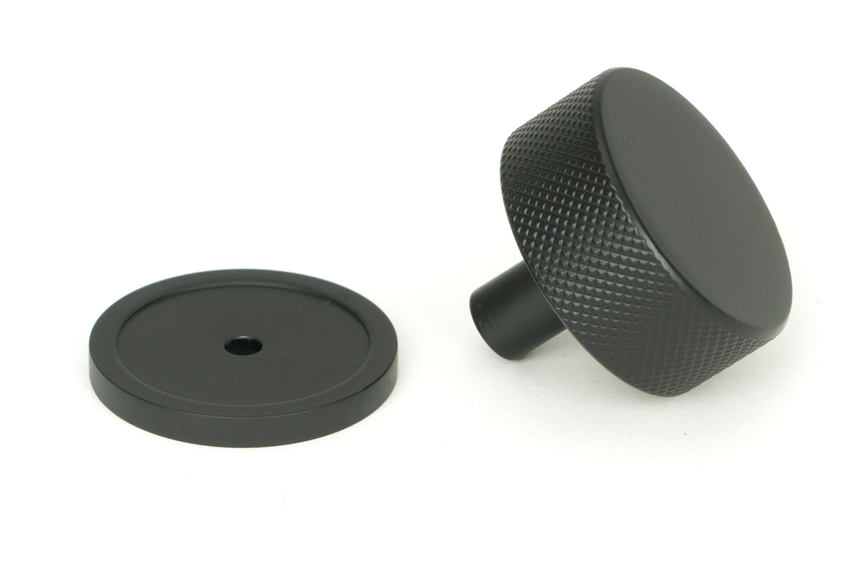 From The Anvil - Matt Black Brompton Cabinet Knob - 38mm (Plain) | Sku. 47084 | Trade Door Handles.