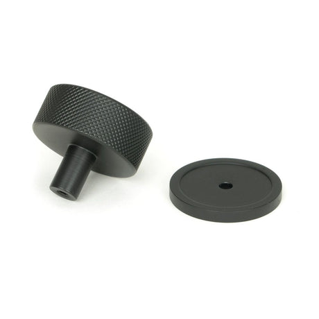 From The Anvil - Matt Black Brompton Cabinet Knob - 38mm (Plain) | Sku. 47084 | Trade Door Handles.