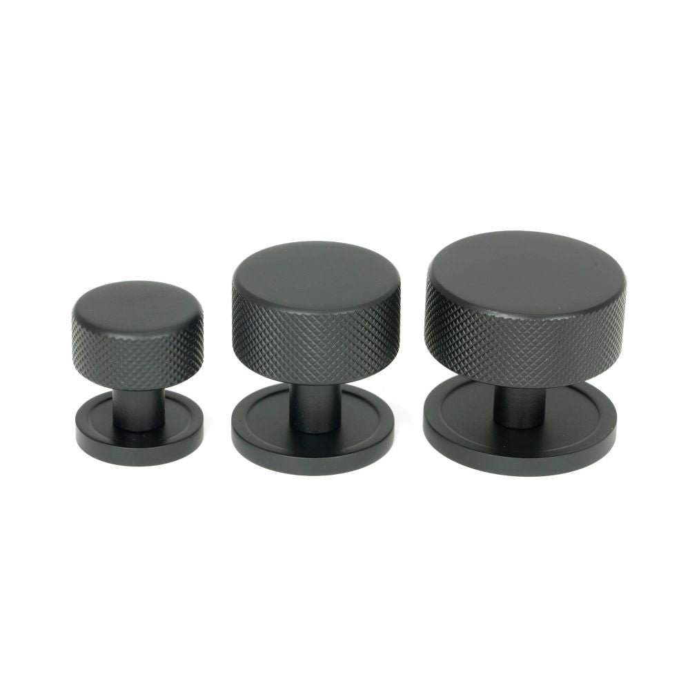 From The Anvil - Matt Black Brompton Cabinet Knob - 38mm (Plain) | Sku. 47084 | Trade Door Handles.