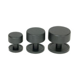 From The Anvil - Matt Black Brompton Cabinet Knob - 38mm (Plain) | Sku. 47084 | Trade Door Handles.