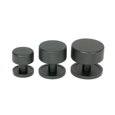 From The Anvil - Matt Black Brompton Cabinet Knob - 38mm (Plain) | Sku. 47084 | Trade Door Handles.
