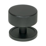 From The Anvil - Matt Black Brompton Cabinet Knob - 38mm (Plain) | Sku. 47084 | Trade Door Handles.