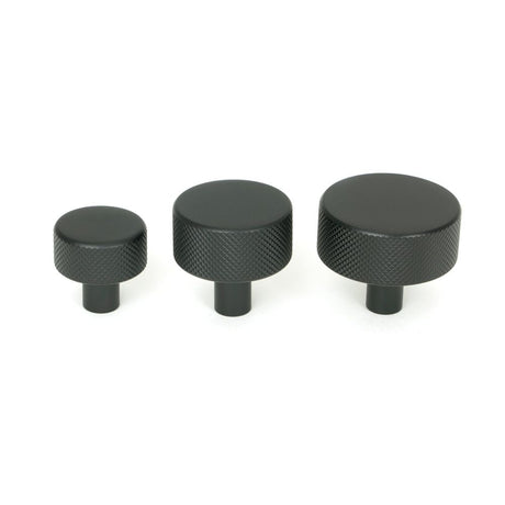From The Anvil - Matt Black Brompton Cabinet Knob - 38mm (No rose) | Sku. 47085 | Trade Door Handles.