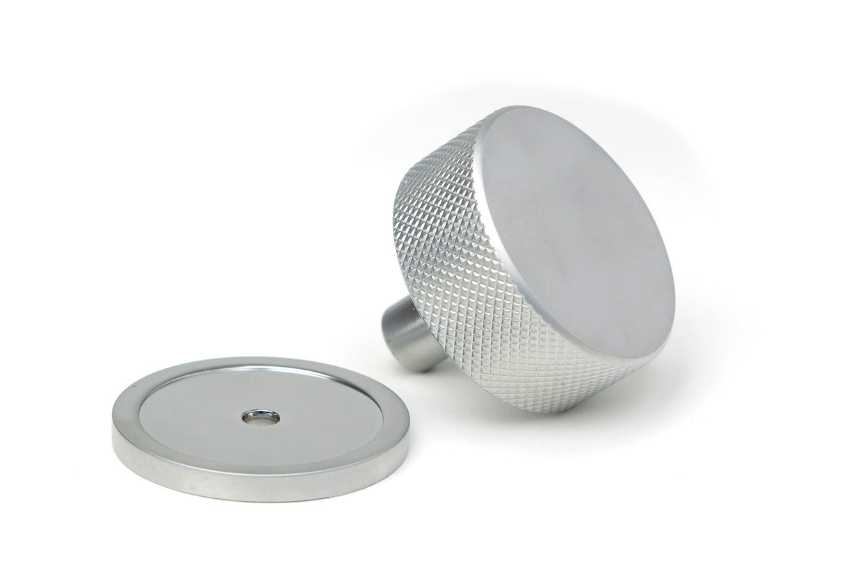 From The Anvil - Satin Chrome Brompton Cabinet Knob - 38mm (Plain) | Sku. 47086 | Trade Door Handles.