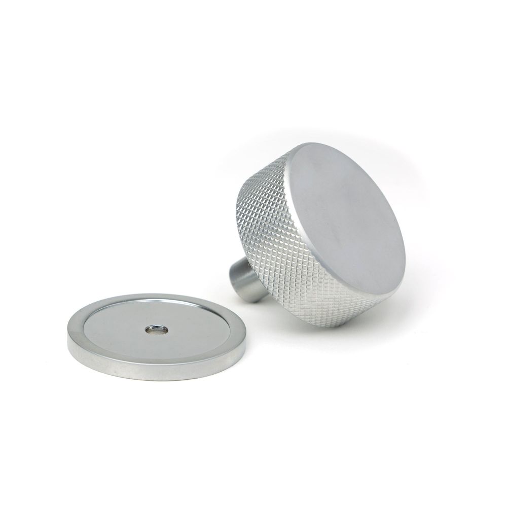 From The Anvil - Satin Chrome Brompton Cabinet Knob - 38mm (Plain) | Sku. 47086 | Trade Door Handles.