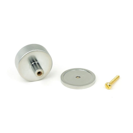 From The Anvil - Satin Chrome Brompton Cabinet Knob - 38mm (Plain) | Sku. 47086 | Trade Door Handles.