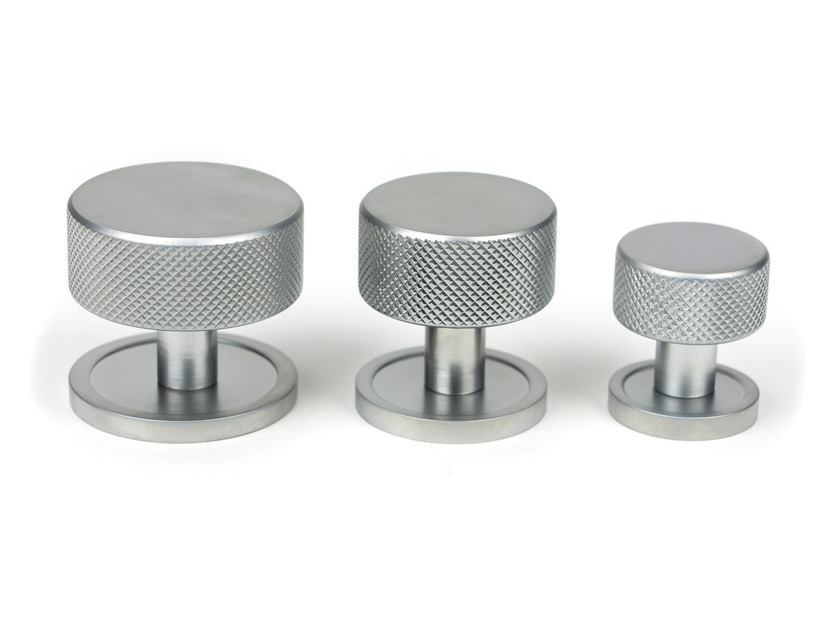 From The Anvil - Satin Chrome Brompton Cabinet Knob - 38mm (Plain) | Sku. 47086 | Trade Door Handles.
