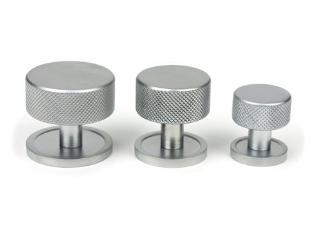 From The Anvil - Satin Chrome Brompton Cabinet Knob - 38mm (Plain) | Sku. 47086 | Trade Door Handles.