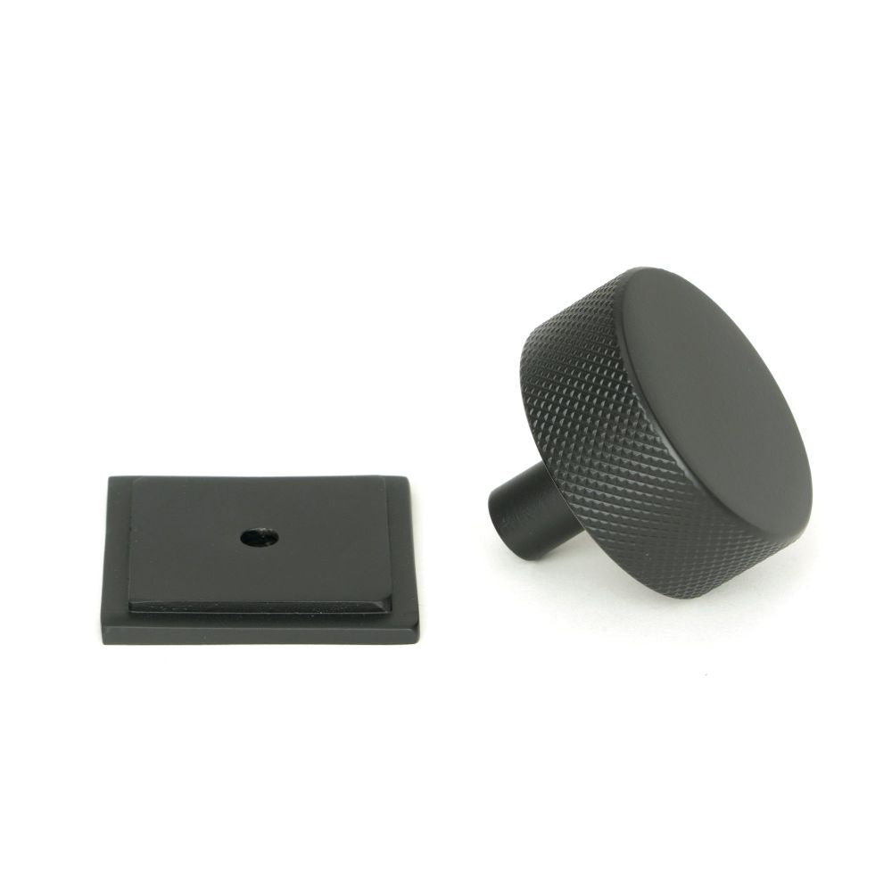 From The Anvil - Matt Black Brompton Cabinet Knob - 38mm (Square) | Sku. 47087 | Trade Door Handles.