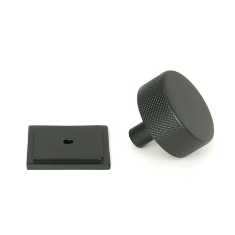 From The Anvil - Matt Black Brompton Cabinet Knob - 38mm (Square) | Sku. 47087 | Trade Door Handles.