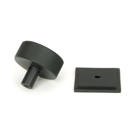 From The Anvil - Matt Black Brompton Cabinet Knob - 38mm (Square) | Sku. 47087 | Trade Door Handles.