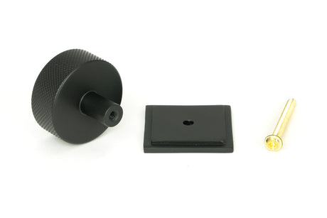 From The Anvil - Matt Black Brompton Cabinet Knob - 38mm (Square) | Sku. 47087 | Trade Door Handles.