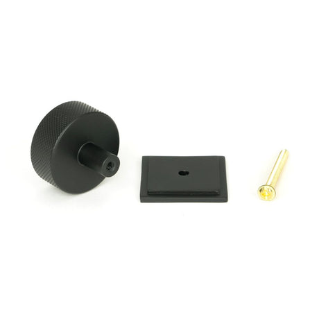 From The Anvil - Matt Black Brompton Cabinet Knob - 38mm (Square) | Sku. 47087 | Trade Door Handles.