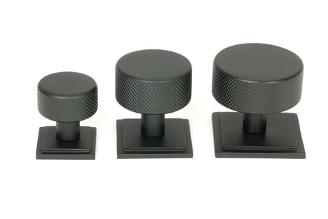 From The Anvil - Matt Black Brompton Cabinet Knob - 38mm (Square) | Sku. 47087 | Trade Door Handles.